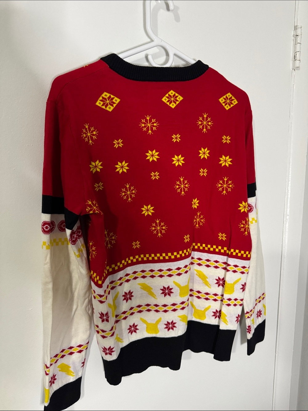 Welovefine Men’s Medium Pikachu Red & Yellow Ugly Christmas Sweater - Picture 8 of 10